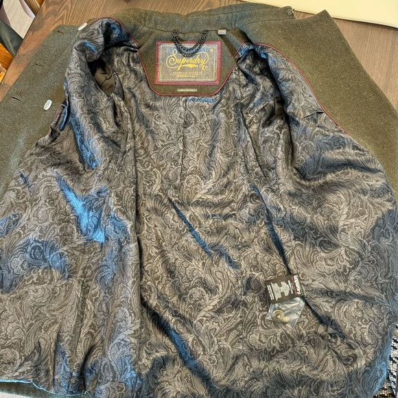 BNWOT Superdry wool peacoat is army green - size xs - Picture 6 of 13